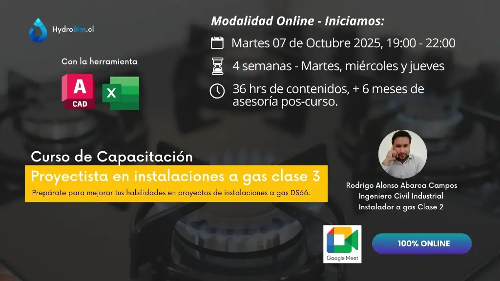 [Curso Gas - Septiembre 08] Proyectista a Gas Clase 3 -  Inicio: 07 de Octubre 2025.