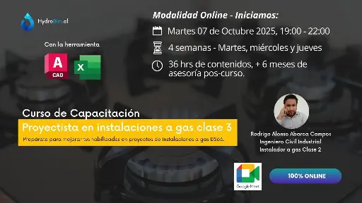 [Curso Gas - Septiembre 08] Proyectista a Gas Clase 3 -  Inicio: 07 de Octubre 2025.